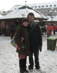 LSB and I at the Christmas markets in Nuernberg. That day the snow was not so deep..